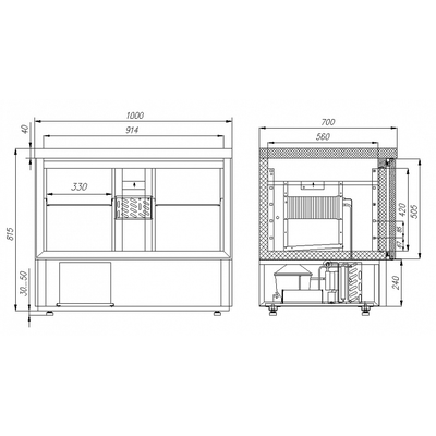 Холодильный стол Полюс TM2GNsal-2-INOX (GN1/3, 1/6)