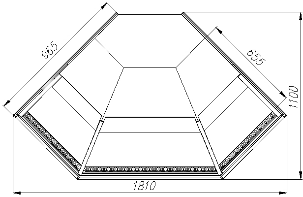 Нейтральная угловая витрина Полюс КС95 N-5 (внешний 90)