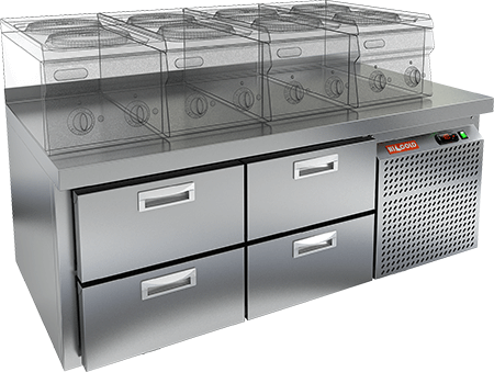 СТОЛ С ХОЛОДИЛЬНЫМ ШКАФОМ HICOLD SN 22/TN LT Sh (R290)