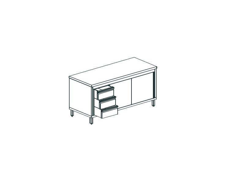 СТОЛ ПРОИЗВОДСТВЕННЫЙ ЗАКРЫТЫЙ APACH CHEF LINE LWC621SH2SDDL
