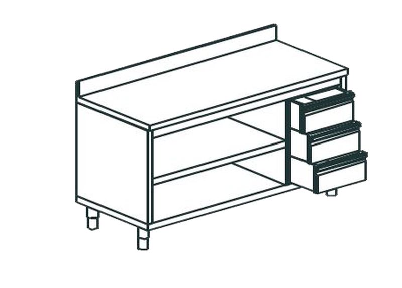 СТОЛ ПРОИЗВОДСТВЕННЫЙ ЗАКРЫТЫЙ С 3-Х СТОРОН APACH CHEF LINE LWC610SH2UDR