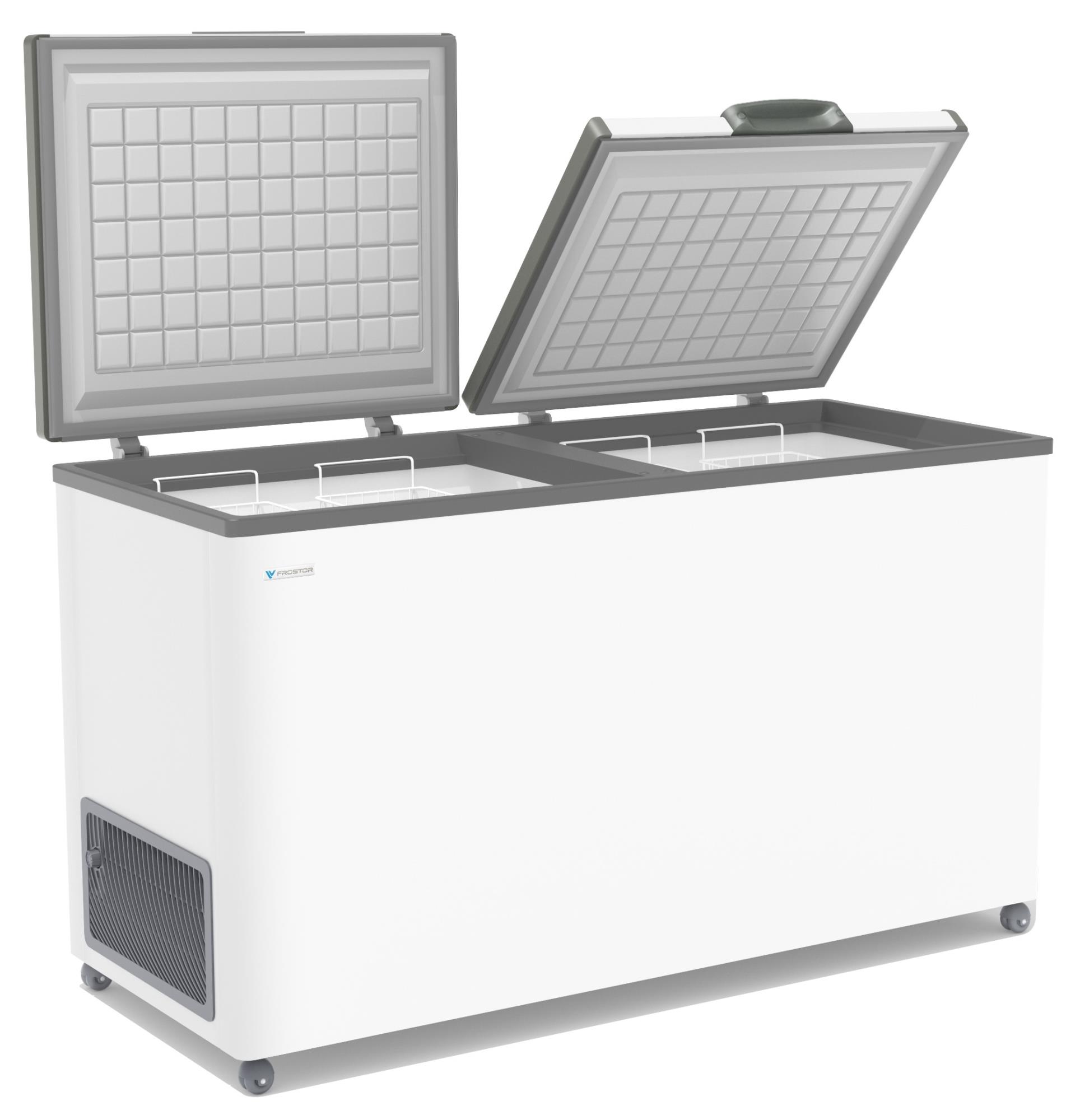 ЛАРЬ МОРОЗИЛЬНЫЙ FROSTOR F 500 SD БЕЛЫЙ (СЕРАЯ РАМКА) STANDART DOUBLE (ПРОПАН)