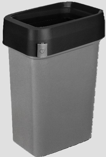 Бак для мусора "SMART BIN PRO" 50л (430x330x630мм), с крышкой "маятник" (черный) 435245813