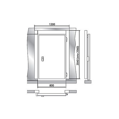 Дверной блок для холодильной камеры Polair распашная дверь 1200х2040 (80 мм) 2
