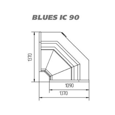 Холодильная витрина Cryspi Blues IC 90` (угол внутр.) 2