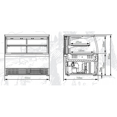 Холодильный прилавок МХМ Veneto VSK-0.95 (нерж.) 2