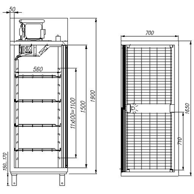 Холодильный шкаф Полюс Carboma R1400К (купе) 2