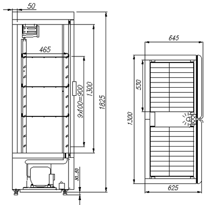 Холодильный шкаф Полюс ШХ-0,8 Inox 2