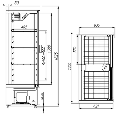 Холодильный шкаф ПОЛЮС ШХ-0,8К (купе) 2