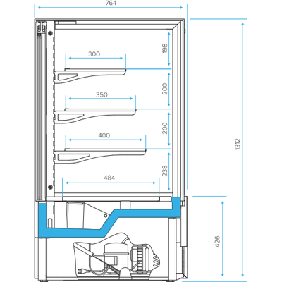 Кондитерская витрина Cryspi Elegia Quadro 1000 9