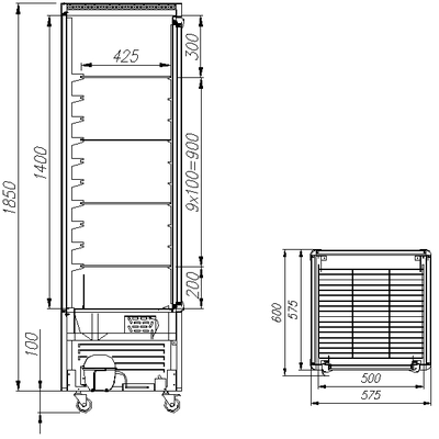 Кондитерский шкаф Полюс R400C Сarboma (D4 VM 400-1 (бежево-коричневый, стандартные цвета)) 2
