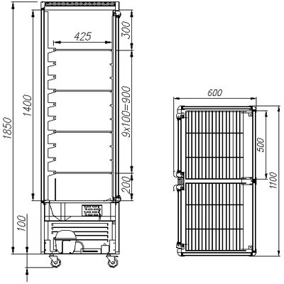 Кондитерский шкаф Полюс R800C Сarboma (D4 VM 800-1 (бежево-коричневый, стандартные цвета)) 2