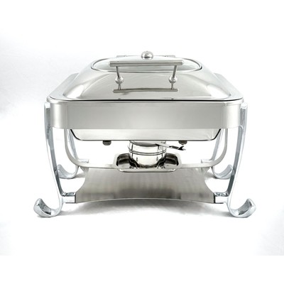 Мармит настольный (чефиндиш) прямоугольный cо стекл крышкой 12л, 58*43см h34см,Opulent OP/0/1/12/CP