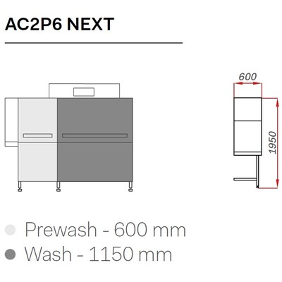 МАШИНА ПОСУДОМОЕЧНАЯ COMENDA AC2P6 NEXT/СУШКА/ДОЗ/CWV/RL