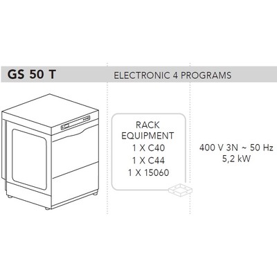 МАШИНА ПОСУДОМОЕЧНАЯ DIHR GS 50 T+DDE+XP+PS