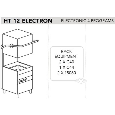 МАШИНА ПОСУДОМОЕЧНАЯ DIHR HT 12 ELECTRON+PS+СПЕЦ. НОЖКИ МОРСКАЯ ВЕРСИЯ 220В/60ГЦ/3Ф БЕЗ НЕЙТРАЛИ