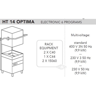 МАШИНА ПОСУДОМОЕЧНАЯ DIHR HT 14 OPTIMA+XP