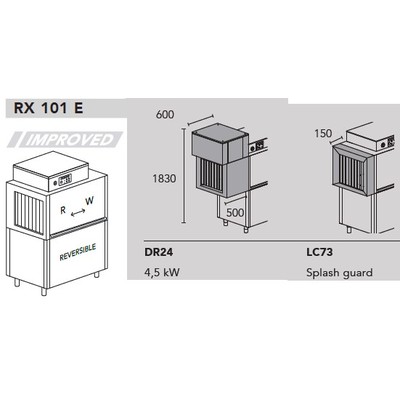 МАШИНА ПОСУДОМОЕЧНАЯ DIHR RX 101 E DX+DR24+LC73