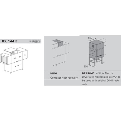 МАШИНА ПОСУДОМОЕЧНАЯ DIHR RX 144 E DX+DDE+HR10+DRA94MC/ДЕЛЕНИЕ 2 ЧАСТИ 1