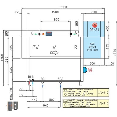 МАШИНА ПОСУДОМОЕЧНАЯ DIHR RX 164 E SX+DR24+DDE+XP