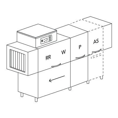 МАШИНА ПОСУДОМОЕЧНАЯ DIHR RX 184 SX+DDE+DR69+HR10/ДЕЛЕНИЕ 2 ЧАСТИ