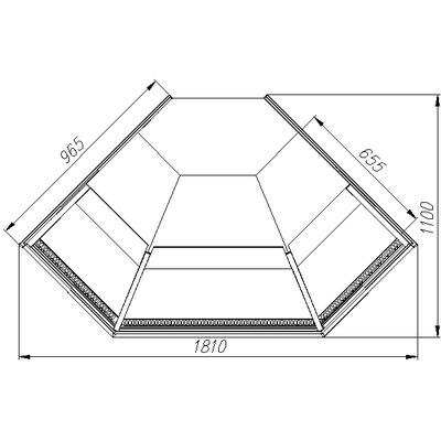 Нейтральная угловая витрина Полюс КС95 N-5 (внешний 90)