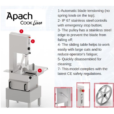 ПИЛА ДЛЯ РЕЗКИ МЯСА APACH ASW240I 3Ф CE