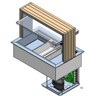 ПРИЛАВОК ХОЛОД. ENOFRIGO DOGE ISOLA 1000 RF VT A1DOGKVTRF10P ВСТР. ЦВЕТ 411