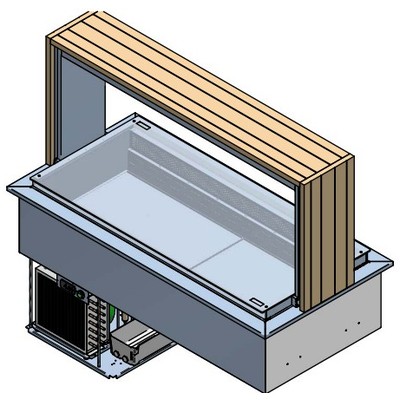 ПРИЛАВОК ХОЛОД. ENOFRIGO DOGE ISOLA 1400 RF VT A1DOGKVTRF14P ВСТР. СВЕТ.ДУБ