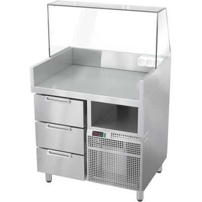 СТАНЦИЯ ДЛЯ БУРГЕРОВ И ХОТ-ДОГОВ БАВАРИЯ БХС-900.700-02-4 (С ЛАЙТ-БОКСОМ)