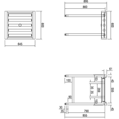 СТОЛ Д/ЧИСТ.ПОСУДЫ DIHR LC 96/A РОЛИКОВЫЙ СПЕЦ. 600ММ