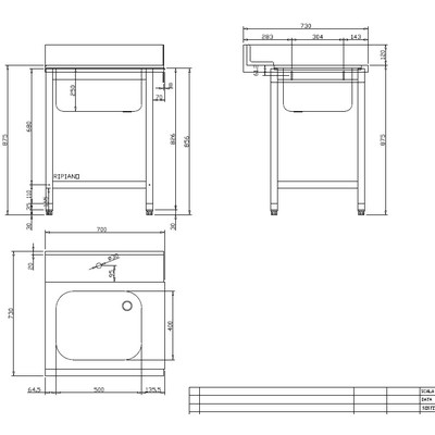 СТОЛ Д/ГРЯЗ.ПОСУДЫ DIHR T55 700 R СПЕЦ.