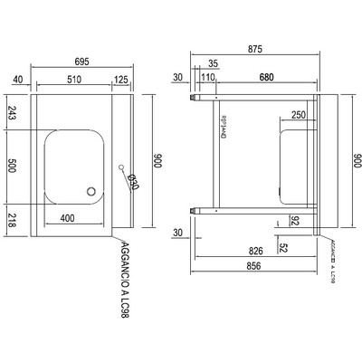 СТОЛ Д/ГРЯЗ.ПОСУДЫ DIHR T55 900 ММ L СПЕЦ.