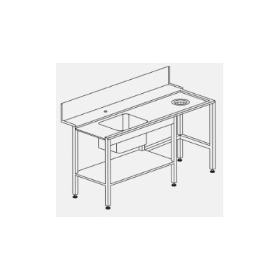 СТОЛ Д/ГРЯЗ.ПОСУДЫ DIHR T90 R/ 2 РАКОВИНЫ