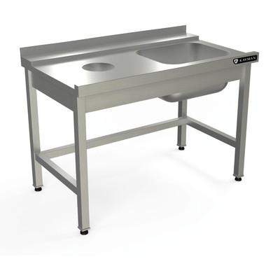 СТОЛ ДЛЯ ГРЯЗНОЙ ПОСУДЫ С НАПРАВЛЯЮШИМИ KAYMAN ДЛЯ П/М TATRA СПМ-323/1507 ЛЕВЫЙ