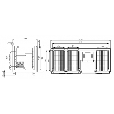 Стол охлаждаемый Полюс 3GNG/NT (BAR-480C Полюс) 2