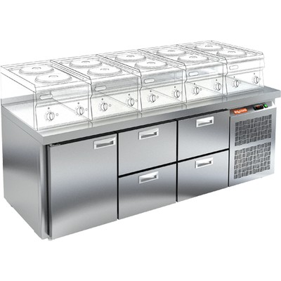 СТОЛ С ХОЛОДИЛЬНЫМ ШКАФОМ HICOLD GN 122 BR2 TN LT