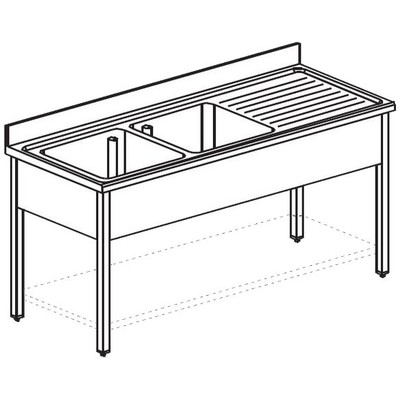 ВАННА МОЕЧНАЯ APACH CHEF LINE L2S177-55RW 1