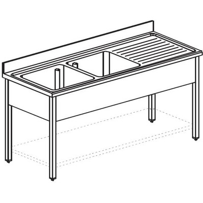 ВАННА МОЕЧНАЯ APACH CHEF LINE L2S206-54RW 1