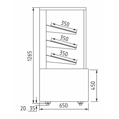 Витрина кондитерская Полюс Cube KC70 N 0,9-1 LIGHT (Хлебная 0,9 Carboma Сube со стеклом ) 2