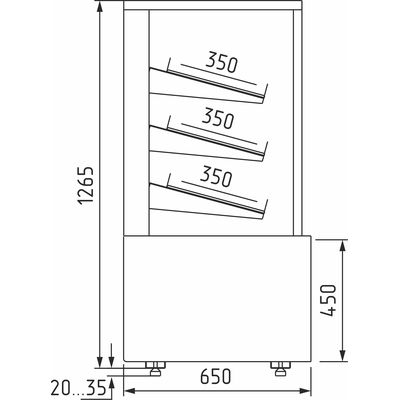 Витрина кондитерская Полюс Cube KC70 N 1,3-1 LIGHT (Хлебная 1,3 Carboma Cube со стеклом) 2