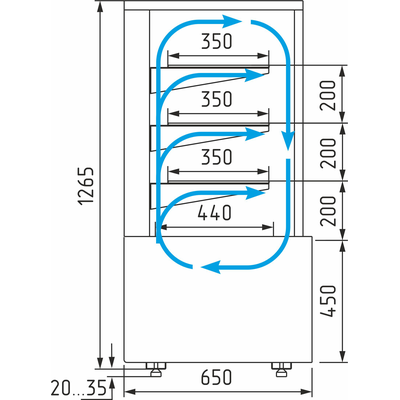 Витрина кондитерская Полюс Cube KC70 VM 0,6-1 LIGHT (ВХСв - 0,6д Carboma Сube) 2