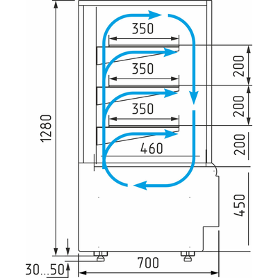 Витрина кондитерская Полюс Cube KC70 VV 1,3-1 STANDARD (ВХСв - 1,3д Carboma Cube Люкс) 2