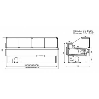 Витрина универсальная Enteco Немига Cube 240 BCн 6